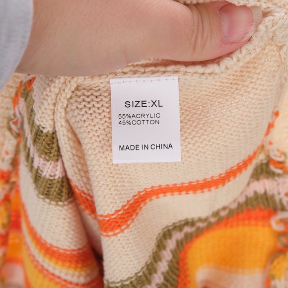 Multi Color Striped Sweater Vest No Brand Tag - Picture 4 of 5